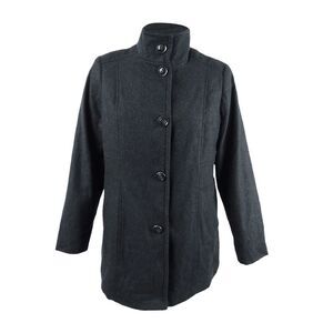 Nautica Women's Plus Size Stand-Collar Peacoat - Charcoal